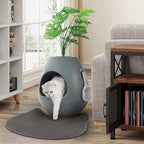 Eggloa6 Cat Litter Box Enclosure with 5PCS Litter Box Liners Plant Litter Box Large DIY Litter Box Furniture w/Cat Litter Mat, Smart Odor Removal System for Cats Kitty Bunny