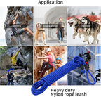 Long Dog Leash for Training 15Ft-Reflective Nylon Rope with Swivel Hook-Recall Agility Lead for Large Small Medium Dogs Outside Walking Hiking-Royal Blue
