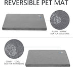 EMPSIGN Stylish Dog Bed Mat Dog Crate Pad Mattress Reversible (Cool & Warm), Water Proof Linings, Removable Machine Washable Cover, Firm Support Small to XX Large Dogs, Grey,XL(41''''*28''''*3'''')