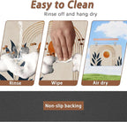 Sun Boho Leaf Dog Cat Food Mat,Absorbent Pet Feeding Mat for Food and Water,Non-Slip Dog Bowl Mats Floor Protector 16"x24"