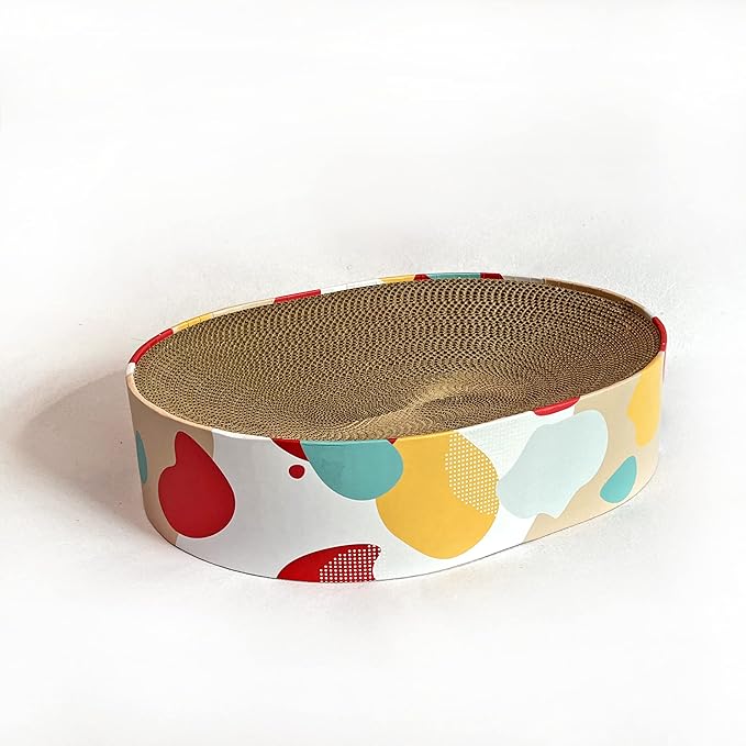 Cat Scratcher Lounge Bed - Lounge Couch for Indoor Cats Oval Shape 17"x13" Long Lasting Furniture