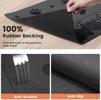 Pet Feeding Mat-Absorbent Pet Placemat for Food and Water Bowl, with Waterproof Rubber Backing, Quick Dry Water Dispenser Mat for Dog and Cat (24"x16", Bones)