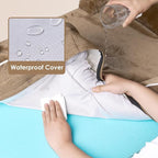 EHEYCIGA Orthopedic Dog Beds for Large Dogs, Waterproof Memory Foam Large Pet Bed with Sides, Non-Slip Bottom and Egg-Crate Foam Dog Couch Bed with Washable Removable Cover, Camel