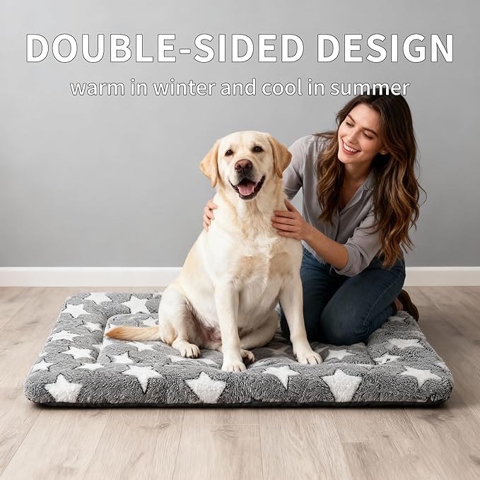 Dog Bed Mat - Comfortable Kennel Pad, Multi-Purpose Crate Bed for Dogs & Cats, Soft Support