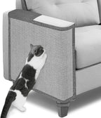 Cat Scratch Couch Protector,23.6" L*19.6" W Scratching Furniture Protector Pad,Cat Scratch Sofa Arm Sheild with Grey Natural Sisal for Protecting Couch Sofa Chair Furniture (Grey/Right Hand)