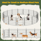 Yaheetech Expandable Dog Playpen, 16 Panel 24 inch Puppy Playpen with Door Indoor/Outdoor Pet Fence for Small Medium Dogs