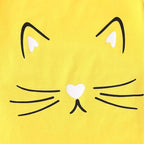 4-8T Toddler Girl Clothes Cat face print Short Sleeve Top+Pants Outfits Girl Spring and summer 2-Piece Set