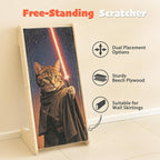PETKARAY Art Cat Scratcher, 25.2" Sisal Scratching Ramp, L Shaped Scratch Pad for Indoor Cats, Oil Painting Cat Scratching Post