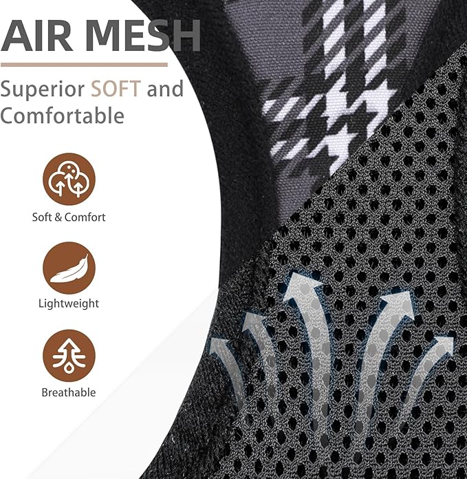 PUPTECK Dog Harness and Leash Set for Small Medium Dogs No Pull Step-in Soft Mesh Puppy Cat Vest Harnesses Reflective at Night, Plaid Pattern Black XS