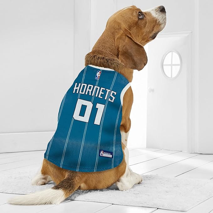 Pets First NBA Charlotte Hornets Dog Jersey, Large - Tank Top Basketball Pet Jersey