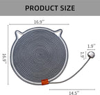 Cat Scratcher Mat, Natural Cotton Rope Cat Scratching Pad, 16.9'' Round Cat Wall & Floor Scratch Pad, Durable Double - Sided Cat Scratcher, Furniture Protector for Wall, Sofa, Couch, Carpet, Dark Grey