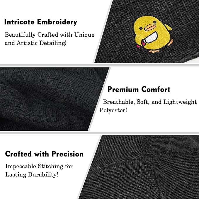 Funny Beanies Warm Knit Hats Fall Winter Black Hip Pop Knit Hat Cap for Women Men