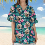 DILYPOD Custom Hawaiian Shirt with Face, Personalized Button Down Hawaiian Shirts for Men, Women, Photo Hawaiians Shirt