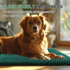 Dog Bed Crate Mat, Soft Durable Washable Anti-Slip Kennel Pad for Dogs & Cats, Reversible (Dark Green, M(30"*20"*1.5"))
