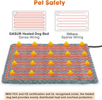 GASUR Extra Large Heated Cat Bed for Large Dogs, Waterproof Cat Heating Pad with Timer Temperature Adjustable, Indoor Electric Pet Heated Pad for Cats Dogs, Anti-bite Dog Heated Pad, 47''x28'', XLarge