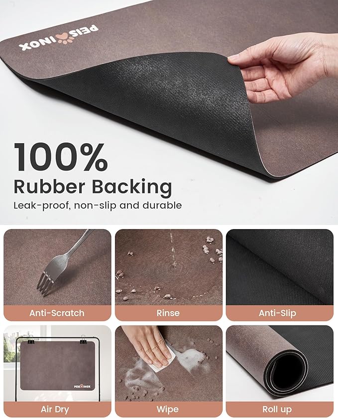 Cat Dog Food Mat, Rapid Water Absorption Dog Mat for Food and Water,100% Waterproof Cat Dog Bowl Mat, Pet Food Mat for Messy Drinkers to Protect Floors, Pet Accessories Supplies
