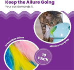Catstages Dart N' Dash Replacement Feathers for Cat Track Toy – 10 Pack of Colorful Feathers for Interactive Play, Teasing & Mental Stimulation