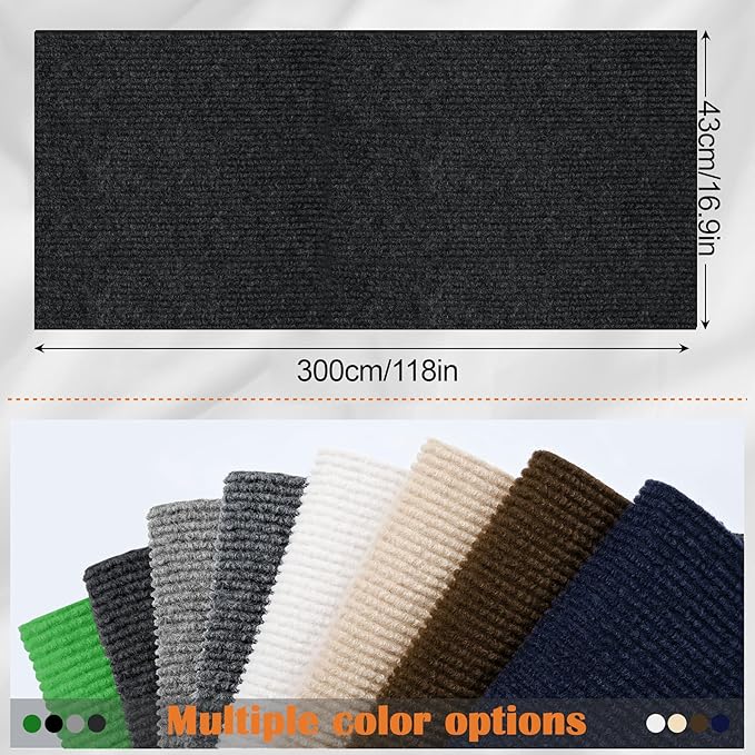 Cat Scratch Furniture Protector - 118" x 17" Trimmable Self-Adhesive Cats Claws Scratch Pads, DIY Cat Climbing Couch Protector for Scratch Post Cat Tree Replacement Indoor (Black)