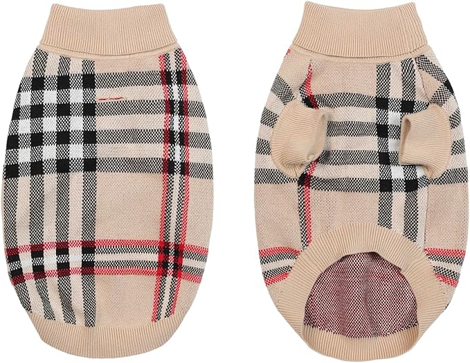 Small/Medium Dog Sweater, Warm Dog Winter Coat w/Sleeves, Comfortable High Neck & Leash Hole, Premium Dog Clothes for Golden Retriever-Best for Holidays, Daily Walks XXL Apricot