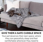 FurHaven Waterproof Throw Blanket For Dogs & Indoor Cats, Reversible Protective Pet Blanket, Extra Large, Long Faux Fur & Velvet, Gray
