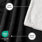 PetAmi Waterproof Dog Blanket for Medium Large Dog Puppy Cat Throw for Couch Cover Leakproof Protection, Sherpa Fleece, Reversible Soft Washable 60x40 Black