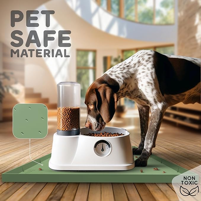 32x24x1” XL Dog Food Mat - All Purpose Under Sink Liner, Washer and Dryer Covers for The Top, Silicone Griddle Mat for Blackstone - Raised Edges Dog Mat for Food and Water Prevent Spill, Waterproof