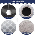 Tempcore Pet Cat Tunnel Tube Cat Toys 3 Way Collapsible, Cat Tunnels for Indoor Cats Fleece-Lined in for Warmth，Kitty Tunnel Bored Pet Toys Peek Hole Toy Ball Cat, Puppy, Kitten, Geometry Grey