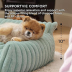Bedsure ComfyFleece™ Cute Cat Couch for Pets - As Seen on TV on Good Day New York, Fuzzy Cats beds for Indoor Cats with Removable Washable Cover, Supportive Pet Sofa, 24inch, Garden Green