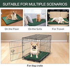 Washable Dog Bed Plush Orthopedic Outdoor Crate Mat with Non-Slip Bottom,Luxe Soft Kennel Pad for Pets,Cozy Cage Cushion & Pet Sleeping Mattress Large Sized,Medium,Small Dogs,24 x 18 inch,Green