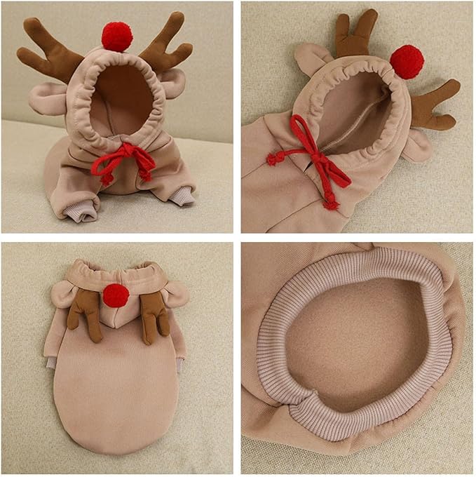 Warm Dog Winter Clothes Cute Fruit Dog Coat Hoodies Fleece Pet Dogs Costume Jacket for French Bulldog Chihuahua Ropa para Perro(Coffee,XXL)