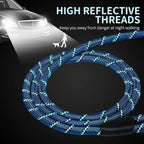 Long Dog Leash for Training 30Ft-Reflective Nylon Rope with Swivel Hook-Recall Agility Lead for Large Small Medium Dogs Outside Walking Hiking-Sky Blue Diam 1/2"