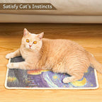 SOLDAY Sisal Cat Wall Scratcher 22x13 inch for Floor Wall Carpet Couch Furniture, Cat Scratching Posts with Velcro Tape, Anti Scratch Furniture Protector(Ginger Cat Stargazing)