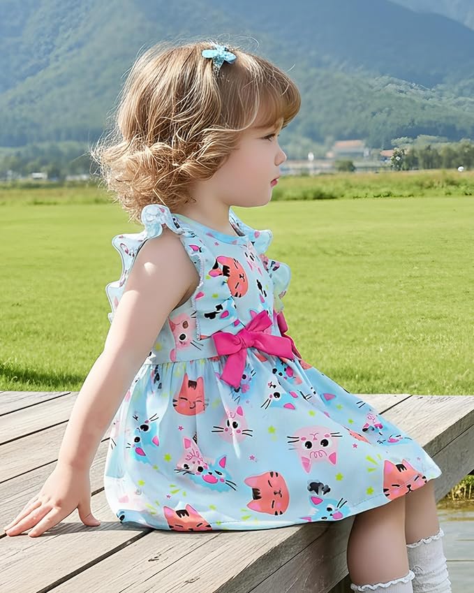 Mioglrie Baby Girl Dress Summer Girl Clothes Infant Outfits Newborn Ruffle Sleeveless Sundress Cute Dresses for Girls