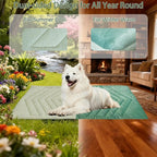 Pet Mat, Reversible Dog Bed Mat for Crate, Soft Warm Flannel for Winter, Washable Anti-Slip Mattress for Large Medium Dogs Sleeping, Multi-Use Kennel Pad for Floor Car Sofa, New Year Gift