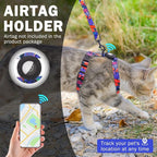 SCENEREAL Cat Harness and Leash Set Escape Proof with Airtag Holder, Reflective Pet Harnesses for Walking, Adjustable Kitty Vest Soft Harness Outdoor Indoor, Cute Travel Boys Girls Small Large Cats