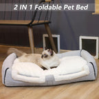 Cat Bed for Indoor Cats，Foldable cat cave，Anti-Slip & Water-Resistant Bottom，cat Houses for Indoor Cats or Small Dogs, Kitten Tent, Rabbit Double Hole Bed:(27.5"×15.3"×15"