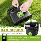 Pooper Scooper Swivel Bin & Rake with 50 Waste Bags, 38" Long Adjustable Handle Dog Poop Scooper for Yard Large Medium Small Dog, Easy to Clean Pet Waste Use on Grass, Dirt, Concrete or Gravel