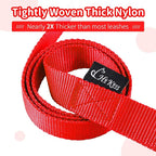 HIKISS Long Dog Leash Obedience Recall Training Agility Lead with Thickening Material for Large Dog - 15ft 20ft 30ft 50ft 100ft Training Leash(Red 30ft)