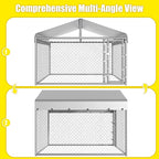 Dog Kennel Outside with Roof, Large Dog Run Enclosure, Outdoor Heavy Duty Pens House Pet Playpen with Galvanized Chain Link Waterproof Cover and Secure Lock(6.76'Lx6.76'Wx5.64'H)