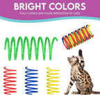 SPOT Colorful Cat Spring Toys – 2" Bouncy Coils for Indoor Cats & Kittens to Swat, Chase, Bite – Interactive Enrichment Toys, Safe Plastic, 10-Pack, Multi-Color