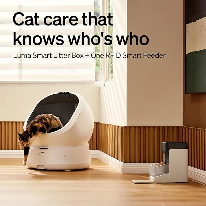 Bundle of PETLIBRO Upgrade Luma Automatic Cat Litter Box AI Camera Waste Analysis+ PETLIBRO RFID Automatic Cat Feeder, Collar Tag-Activated Personalized Meals, 5G&2.4G Wi-Fi Programmable