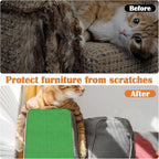 Cat Scratch Furniture Protector - 40" x 15.8" Trimmable Self-Adhesive Cats Claws Scratch Pads, DIY Cat Climbing Couch Protector for Scratch Post Cat Tree Replacement Indoor (Green)