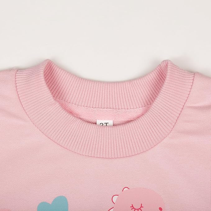 RETSUGO Toddler Baby Girls Sweatshirts Casual Pullover Crewneck Winter Long Sleeve Tops Shirts Clothes 3T-8T