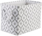 Bone Dry Pet Storage Collection Lattice Paw Print, Medium Rectangle, White/Gray
