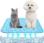 NACOCO Summer Pet Cooling Mat - Cat Dog Cushion Pad Sleeping Cool Snowflake Comfortable Soft for Pets Kids and Adults (Blue Snowflake, M)