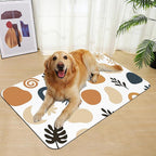 Boho Style Dog Food Mat–Christmas Stocking Absorbent Quick Dry Feeding Placemat for Food and Water Bowls, Non Slip Rubber Backing, Waterproof Pet Supplies for Mess-Free Eating 12"x20"