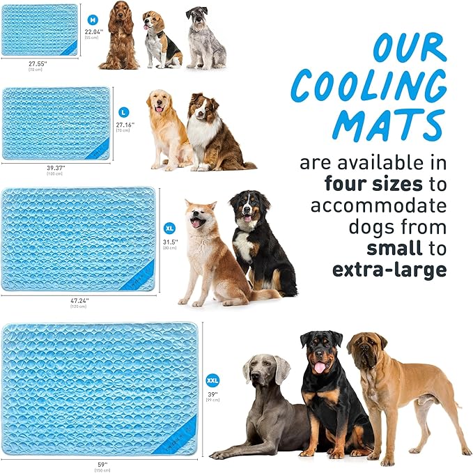INSPECTOR TAIL Self Cooling & Traveling Mat + Free String Bag Pack/Washable & Portable Pet Soft Pad for Indoor or Outdoor/Perfect for Dog & Cats for Car Travel Kennel Sofa Bed Floor/Blue
