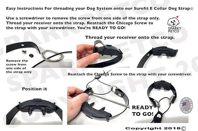 Sparky Pet Co - Surefit ECollar Replacement Strap - Bungee Dog Collar - Waterproof - Adjustable - Secure Nexus Wheel Lock - for Electronic Training & Invisible Fence Systems - 1" (Grey Camo)