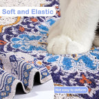 Glittme Cat Litter Mat with Non-Slip Bottom Litter Box Mat 47"X35" Litter Trapping Mat Easy to Clean Washable Cat Food Mat for Kitty,XXL