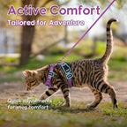 Dooradar Cat Harness and Leash Set, Escape Proof Safe Adjustable Kitten Vest Harnesses for Walking, Easy Control Soft Breathable Mesh Jacket with Reflective Strips for Cats, Purple, XXS
